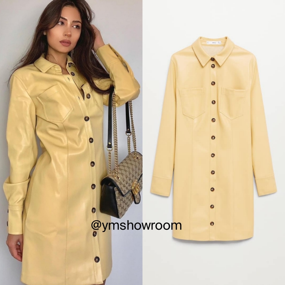 MANGO Faux leather dress